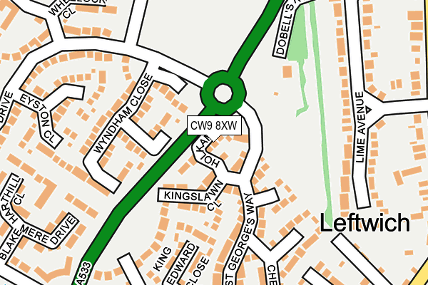 CW9 8XW map - OS OpenMap – Local (Ordnance Survey) CW9 8XW map - OS OpenMap – Local (Ordnance Survey)