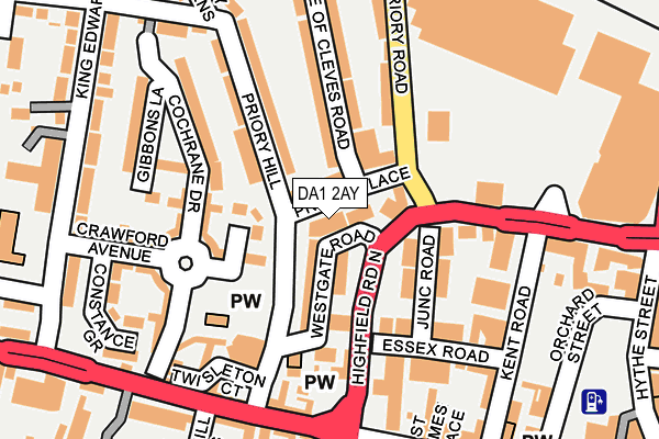 DA1 2AY map - OS OpenMap – Local (Ordnance Survey) DA1 2AY map - OS OpenMap – Local (Ordnance Survey)