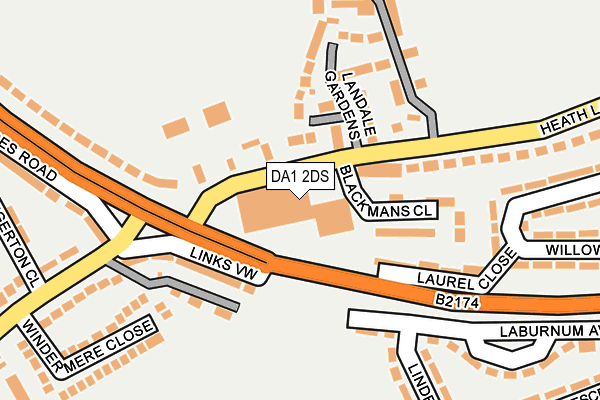 DA1 2DS map - OS OpenMap – Local (Ordnance Survey) DA1 2DS map - OS OpenMap – Local (Ordnance Survey)