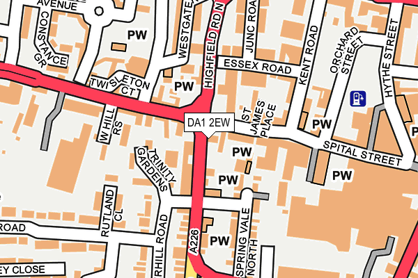 DA1 2EW map - OS OpenMap – Local (Ordnance Survey) DA1 2EW map - OS OpenMap – Local (Ordnance Survey)