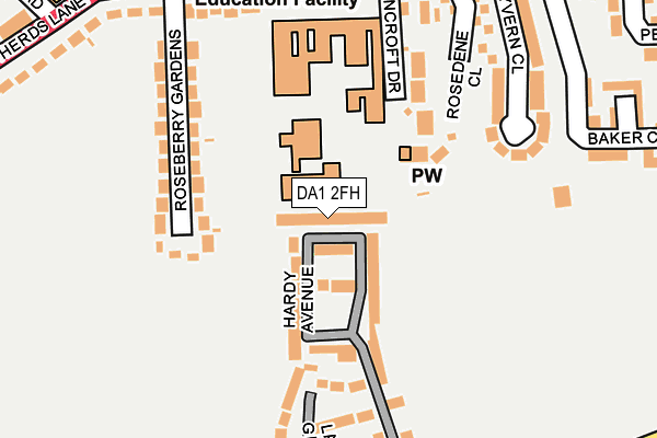 DA1 2FH map - OS OpenMap – Local (Ordnance Survey) DA1 2FH map - OS OpenMap – Local (Ordnance Survey)