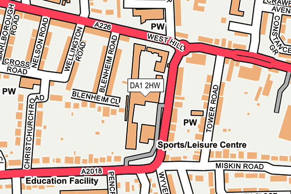 DA1 2HW map - OS OpenMap – Local (Ordnance Survey) DA1 2HW map - OS OpenMap – Local (Ordnance Survey)