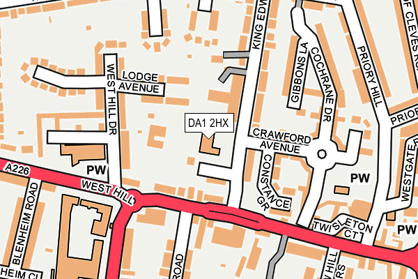 DA1 2HX map - OS OpenMap – Local (Ordnance Survey) DA1 2HX map - OS OpenMap – Local (Ordnance Survey)