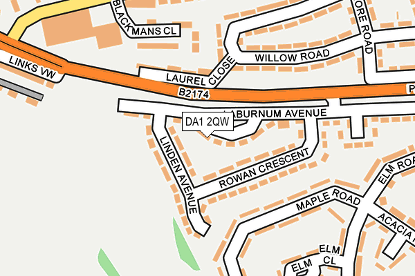 DA1 2QW map - OS OpenMap – Local (Ordnance Survey) DA1 2QW map - OS OpenMap – Local (Ordnance Survey)