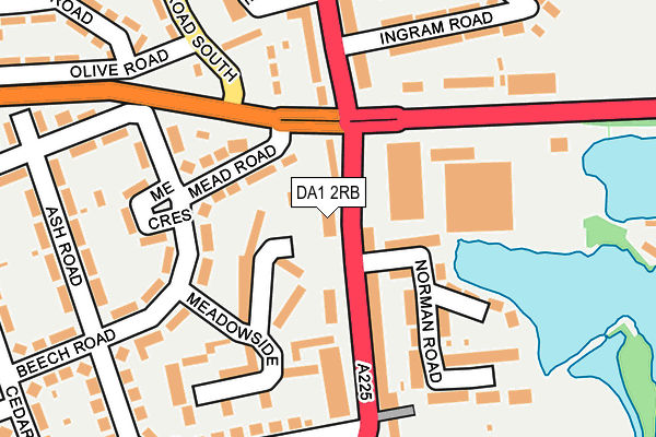 DA1 2RB map - OS OpenMap – Local (Ordnance Survey) DA1 2RB map - OS OpenMap – Local (Ordnance Survey)