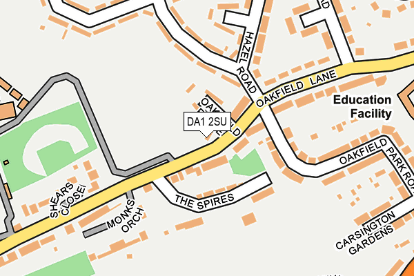 DA1 2SU map - OS OpenMap – Local (Ordnance Survey) DA1 2SU map - OS OpenMap – Local (Ordnance Survey)