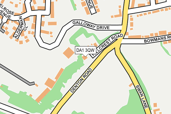 DA1 3QW map - OS OpenMap – Local (Ordnance Survey) DA1 3QW map - OS OpenMap – Local (Ordnance Survey)
