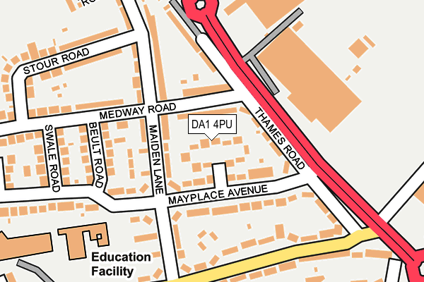 DA1 4PU map - OS OpenMap – Local (Ordnance Survey) DA1 4PU map - OS OpenMap – Local (Ordnance Survey)