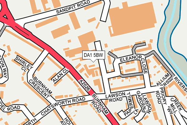 DA1 5BW map - OS OpenMap – Local (Ordnance Survey) DA1 5BW map - OS OpenMap – Local (Ordnance Survey)