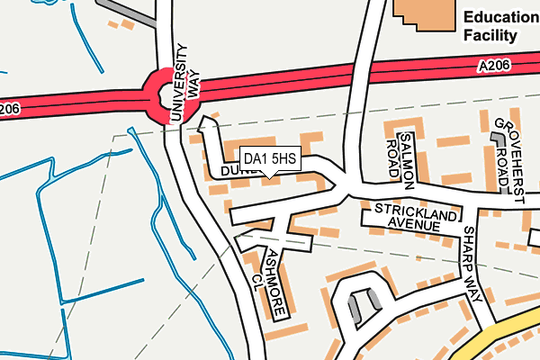 DA1 5HS map - OS OpenMap – Local (Ordnance Survey)