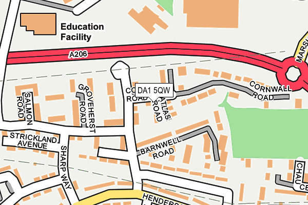 DA1 5QW map - OS OpenMap – Local (Ordnance Survey)
