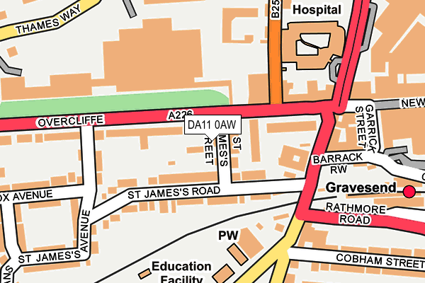DA11 0AW map - OS OpenMap – Local (Ordnance Survey) DA11 0AW map - OS OpenMap – Local (Ordnance Survey)
