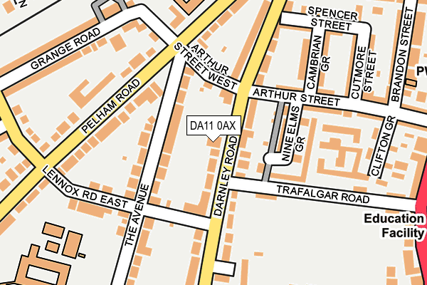DA11 0AX map - OS OpenMap – Local (Ordnance Survey) DA11 0AX map - OS OpenMap – Local (Ordnance Survey)