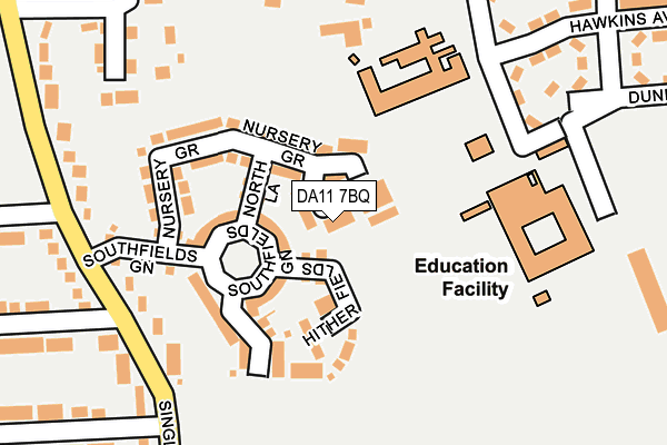 DA11 7BQ map - OS OpenMap – Local (Ordnance Survey) DA11 7BQ map - OS OpenMap – Local (Ordnance Survey)