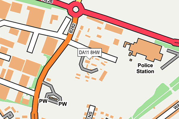 DA11 8HW map - OS OpenMap – Local (Ordnance Survey) DA11 8HW map - OS OpenMap – Local (Ordnance Survey)