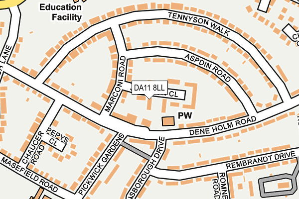 DA11 8LL map - OS OpenMap – Local (Ordnance Survey) DA11 8LL map - OS OpenMap – Local (Ordnance Survey)