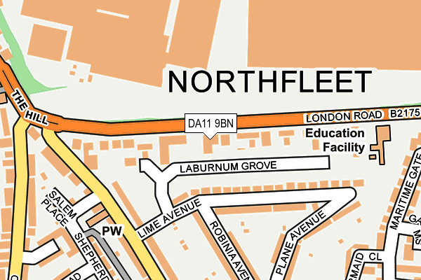 DA11 9BN map - OS OpenMap – Local (Ordnance Survey) DA11 9BN map - OS OpenMap – Local (Ordnance Survey)