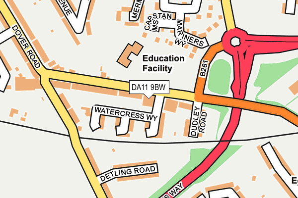 DA11 9BW map - OS OpenMap – Local (Ordnance Survey) DA11 9BW map - OS OpenMap – Local (Ordnance Survey)