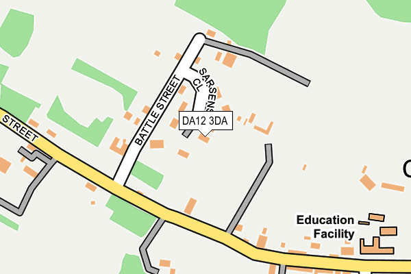 DA12 3DA map - OS OpenMap – Local (Ordnance Survey) DA12 3DA map - OS OpenMap – Local (Ordnance Survey)