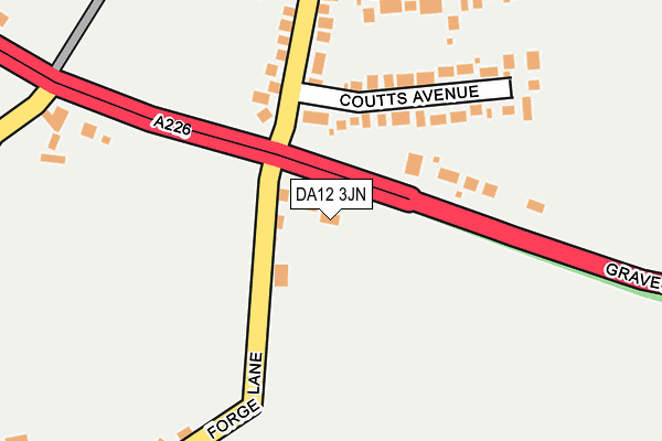 DA12 3JN map - OS OpenMap – Local (Ordnance Survey) DA12 3JN map - OS OpenMap – Local (Ordnance Survey)