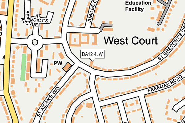 DA12 4JW map - OS OpenMap – Local (Ordnance Survey) DA12 4JW map - OS OpenMap – Local (Ordnance Survey)