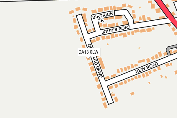 DA13 0LW map - OS OpenMap – Local (Ordnance Survey) DA13 0LW map - OS OpenMap – Local (Ordnance Survey)
