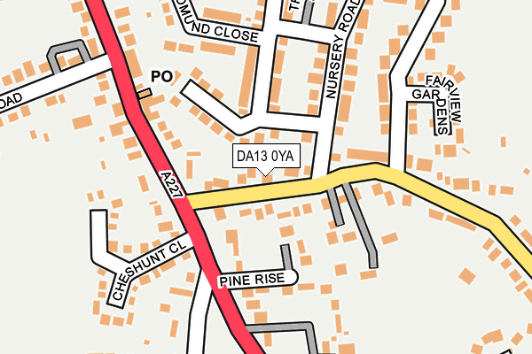 DA13 0YA map - OS OpenMap – Local (Ordnance Survey) DA13 0YA map - OS OpenMap – Local (Ordnance Survey)