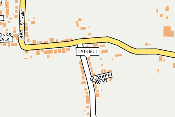 DA13 9QD map - OS OpenMap – Local (Ordnance Survey) DA13 9QD map - OS OpenMap – Local (Ordnance Survey)