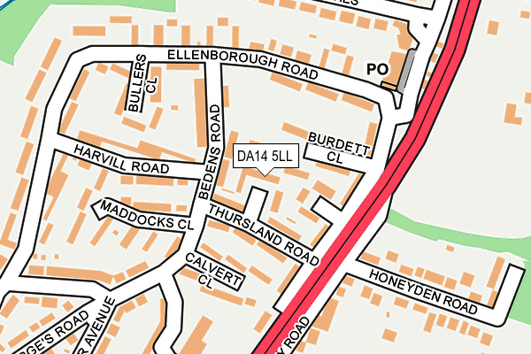 DA14 5LL map - OS OpenMap – Local (Ordnance Survey)