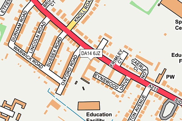 DA14 6JZ map - OS OpenMap – Local (Ordnance Survey)