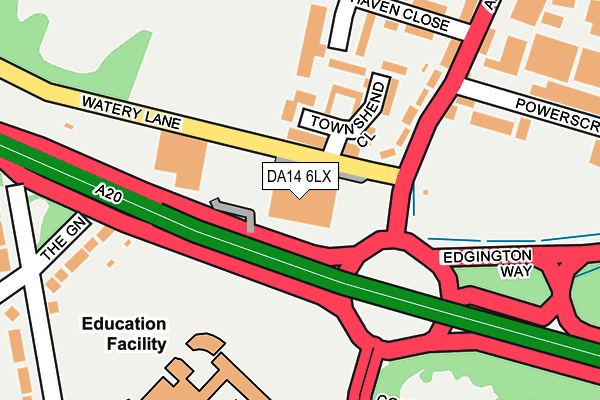 DA14 6LX map - OS OpenMap – Local (Ordnance Survey) DA14 6LX map - OS OpenMap – Local (Ordnance Survey)