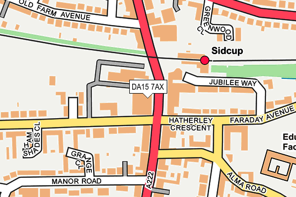DA15 7AX map - OS OpenMap – Local (Ordnance Survey) DA15 7AX map - OS OpenMap – Local (Ordnance Survey)