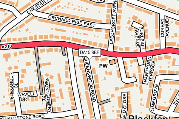 DA15 8BF map - OS OpenMap – Local (Ordnance Survey) DA15 8BF map - OS OpenMap – Local (Ordnance Survey)