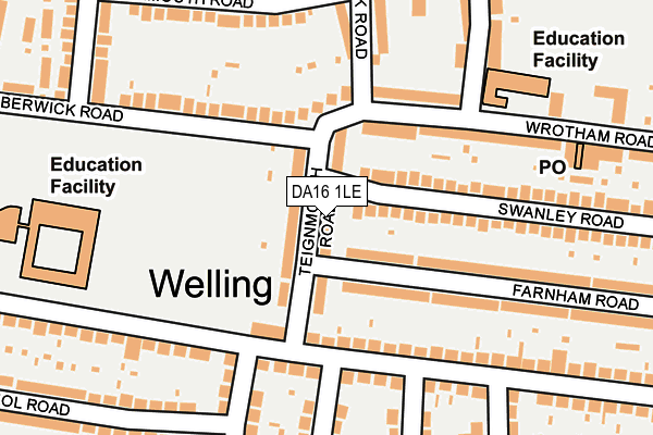 DA16 1LE map - OS OpenMap – Local (Ordnance Survey)