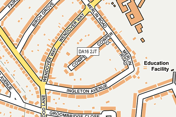 DA16 2JT map - OS OpenMap – Local (Ordnance Survey) DA16 2JT map - OS OpenMap – Local (Ordnance Survey)