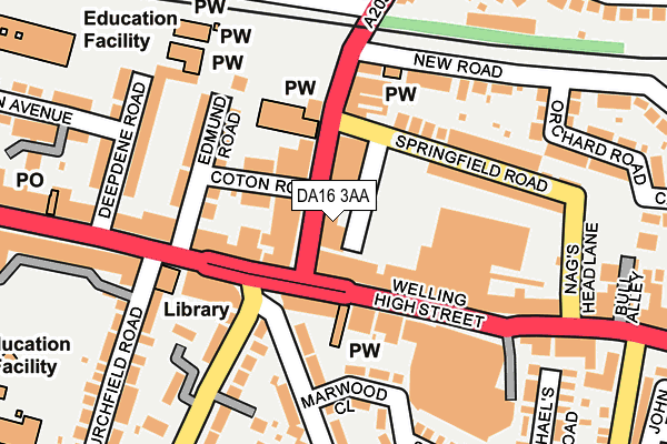 DA16 3AA map - OS OpenMap – Local (Ordnance Survey)