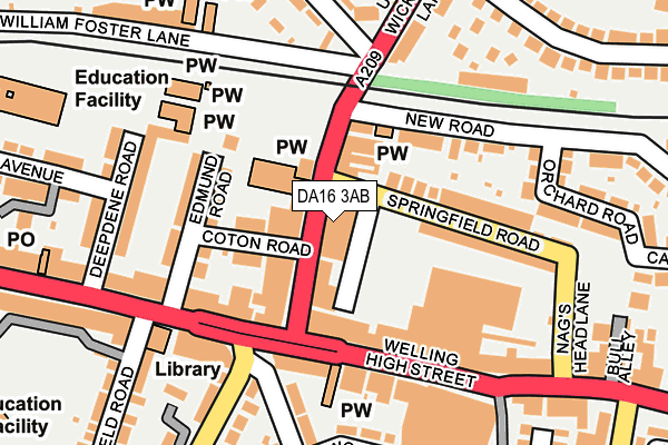 DA16 3AB map - OS OpenMap – Local (Ordnance Survey) DA16 3AB map - OS OpenMap – Local (Ordnance Survey)