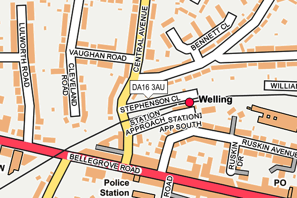 DA16 3AU map - OS OpenMap – Local (Ordnance Survey) DA16 3AU map - OS OpenMap – Local (Ordnance Survey)