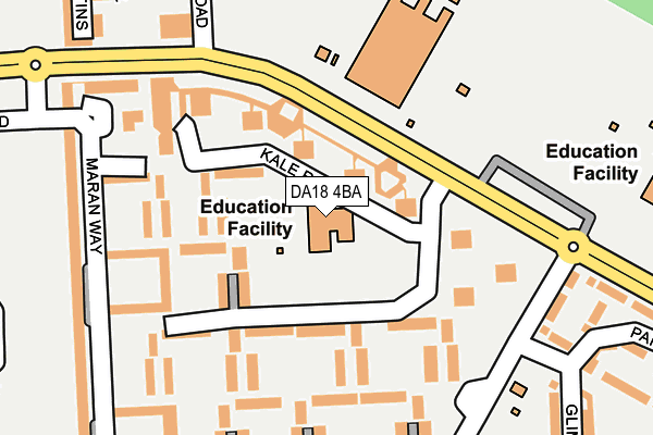DA18 4BA map - OS OpenMap – Local (Ordnance Survey) DA18 4BA map - OS OpenMap – Local (Ordnance Survey)