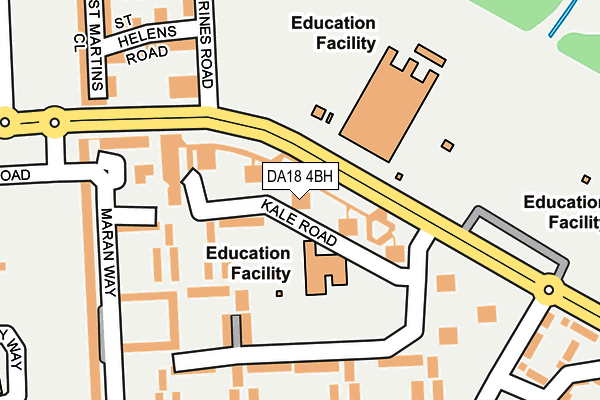 DA18 4BH map - OS OpenMap – Local (Ordnance Survey) DA18 4BH map - OS OpenMap – Local (Ordnance Survey)