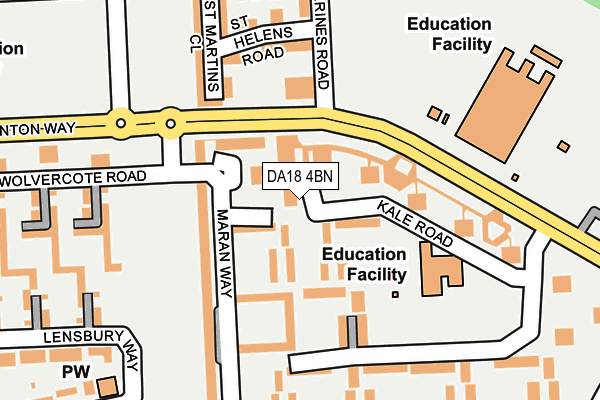 DA18 4BN map - OS OpenMap – Local (Ordnance Survey) DA18 4BN map - OS OpenMap – Local (Ordnance Survey)