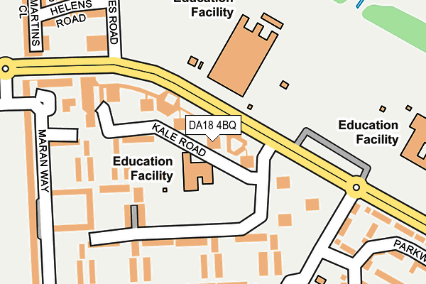 DA18 4BQ map - OS OpenMap – Local (Ordnance Survey) DA18 4BQ map - OS OpenMap – Local (Ordnance Survey)
