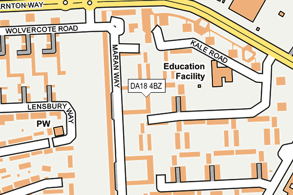DA18 4BZ map - OS OpenMap – Local (Ordnance Survey)