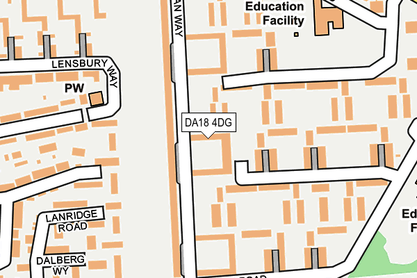 DA18 4DG map - OS OpenMap – Local (Ordnance Survey) DA18 4DG map - OS OpenMap – Local (Ordnance Survey)