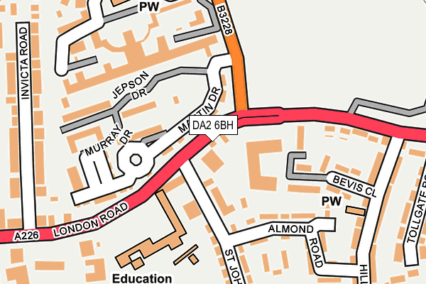 DA2 6BH map - OS OpenMap – Local (Ordnance Survey) DA2 6BH map - OS OpenMap – Local (Ordnance Survey)