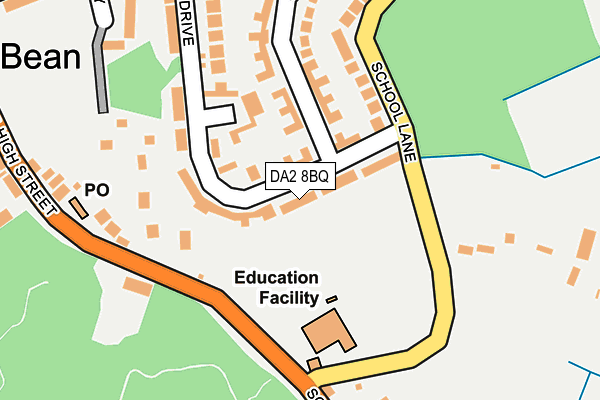 DA2 8BQ map - OS OpenMap – Local (Ordnance Survey) DA2 8BQ map - OS OpenMap – Local (Ordnance Survey)