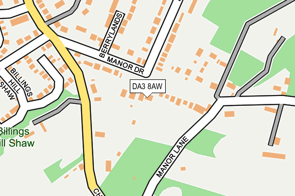 DA3 8AW map - OS OpenMap – Local (Ordnance Survey) DA3 8AW map - OS OpenMap – Local (Ordnance Survey)