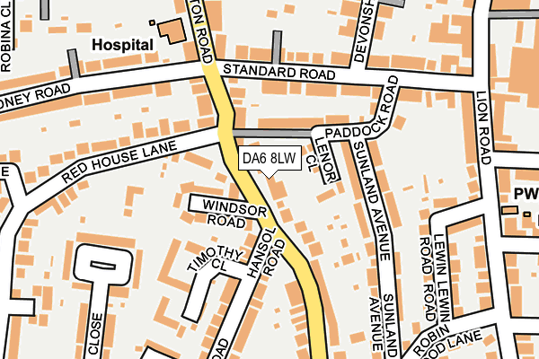 DA6 8LW map - OS OpenMap – Local (Ordnance Survey) DA6 8LW map - OS OpenMap – Local (Ordnance Survey)