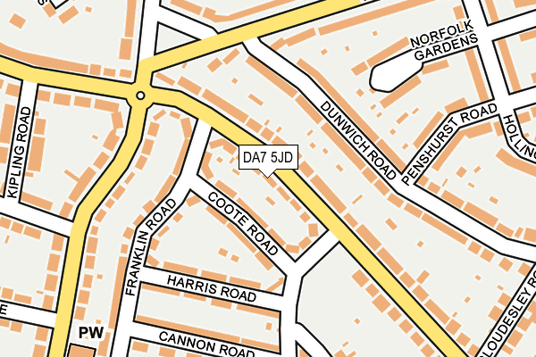 DA7 5JD map - OS OpenMap – Local (Ordnance Survey) DA7 5JD map - OS OpenMap – Local (Ordnance Survey)