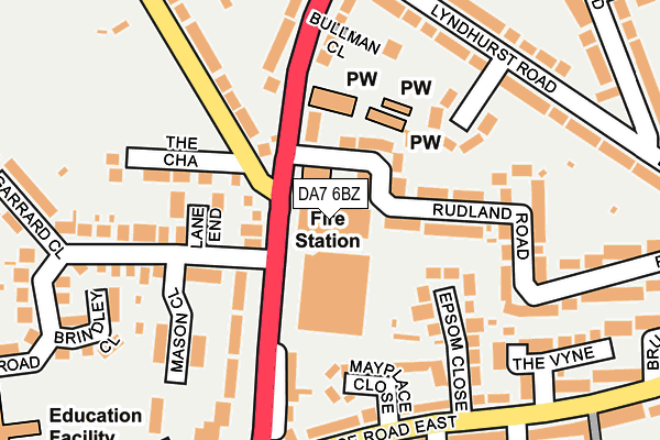 DA7 6BZ map - OS OpenMap – Local (Ordnance Survey) DA7 6BZ map - OS OpenMap – Local (Ordnance Survey)
